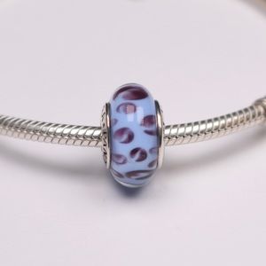 SOLD! PANDORA Purple Python Print Murano Glass Charm